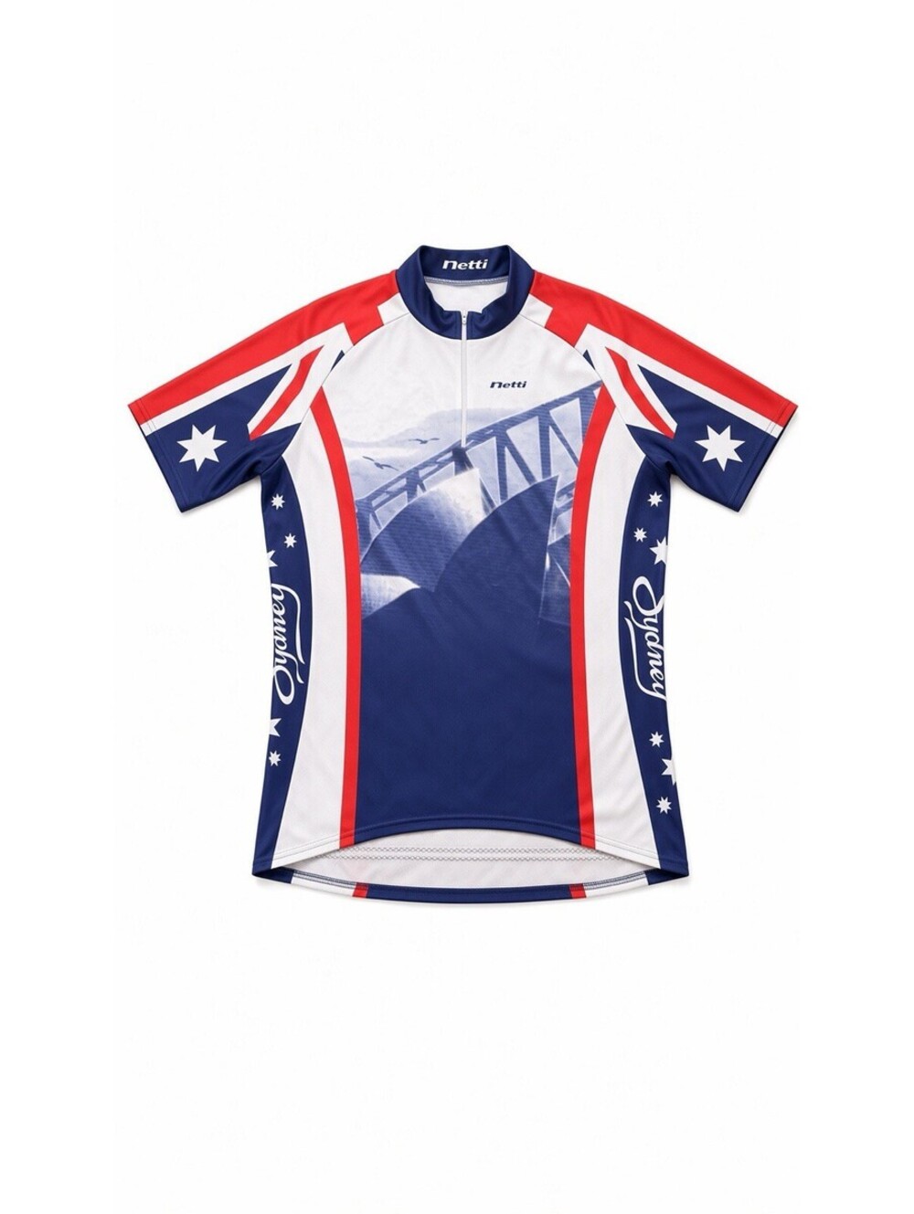 Netti Australia Cycling Jersey XXL Australian Flag Short Sleeve 1/4 Zip Bike